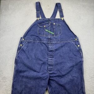 Key Imperial Overalls Mens 58x32 Blue Denim Workwear Carpenter Bib Pants Vintage